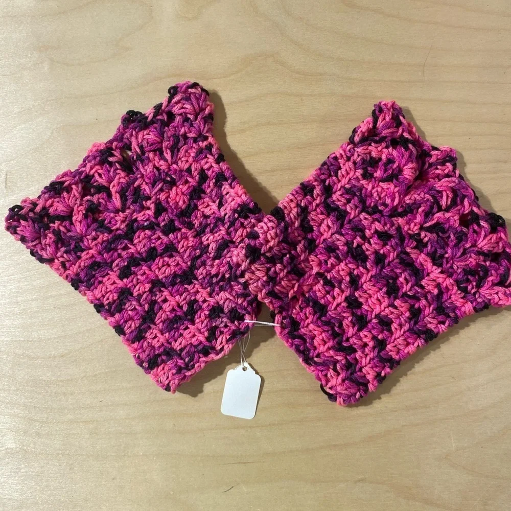 Pink and Black Crochet Boot Toppers (OT)
